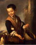 Murillo Bartolome Esteban Boy with a Dog - Hermitage